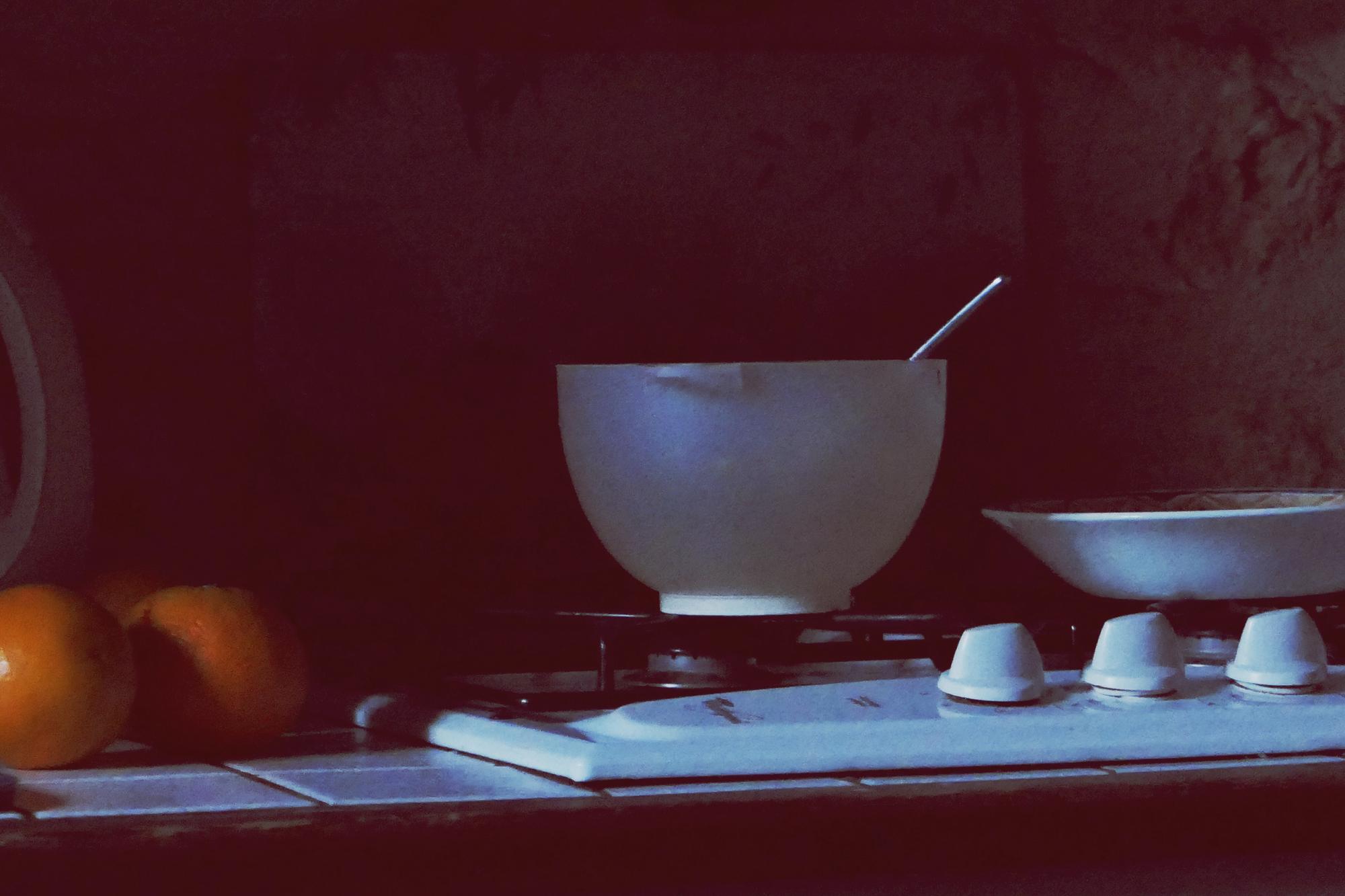 Minimalist culinary studio interior with tools